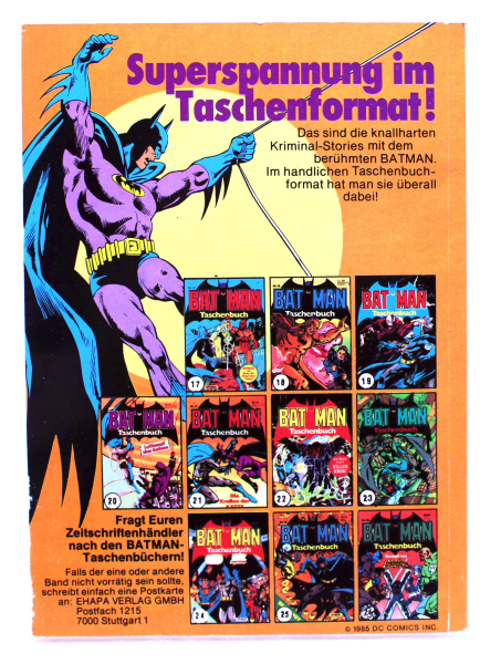 DC Comics Batman Comic Taschenbuch Nr. 27 (1985) von Ehapa